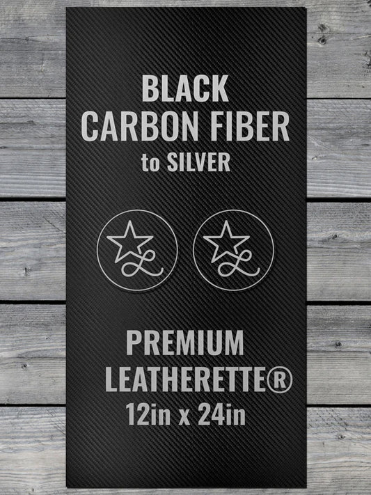 Black Carbon to Silver Leather Sheet